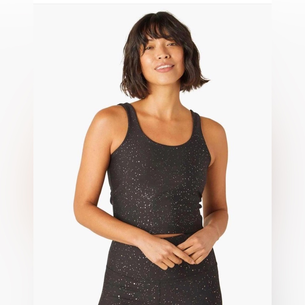 Beyond Yoga Black Speckled Crop Top